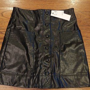 Topshop faux leather shirt